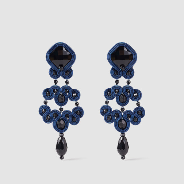 Pendientes Gótico Azabache XL Cobalto